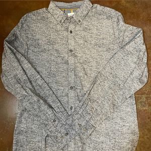 Denim & Flower Black & White Heather Pattern  Dress Shirt Size Large